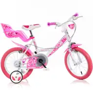 Różowo-biały rowerek dziecięcy Little Heart w rozmiarze 16 - rower Dino Bikes