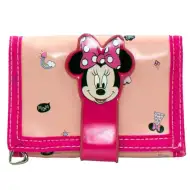 Różowo-brzoskwiniowy portfel Minnie Mouse rozkładany 13x8x26 cm