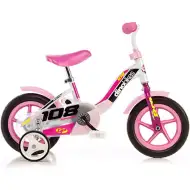 Różowy rowerek dziecięcy w rozmiarze 10 - rower Dino bikes