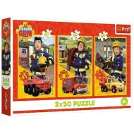 Sam Strażak: Zespół strażacki 3x50 elementów puzzle - Trefl