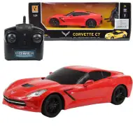 Samochód zdalnie sterowany RC Chevrolet Corvette C7 w skali 1:24, długość 19 cm, dostępny w różnych wariantach kolorystycznych, 1 sztuka.