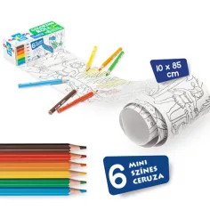 Samoprzylepny mini wałek do kolorowania z 6 mini kredkami - Carioca zdjęcie 3