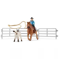 Schleich: Farm World - Zestaw do zabawy z kowbojką na rodeo (42577) zdjęcie 4