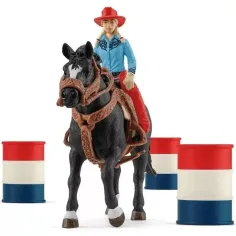 Schleich: Farm World - Zestaw do zabawy z wyścigiem beczek i kowbojką (42576) zdjęcie 3