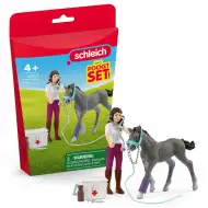 Schleich: Zestaw do pielęgnacji koni z źrebakiem Trakehner (42752)