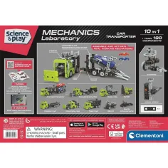 Science & Play: Warsztat mechaniczny – Dwupoziomowa laweta do przewozu samochodów – zestaw konstrukcyjny – Clementoni zdjęcie 2
