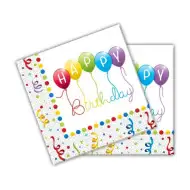 Serwetki papierowe "Happy Birthday" 20 sztuk 33x33 cm