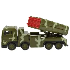 Siły Zbrojne: Wojskowa ciężarówka z wyrzutnią rakiet w kamuflażu, 16 cm zdjęcie 4