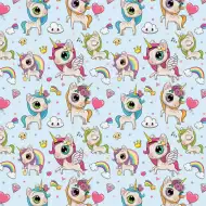 Słodki papier do pakowania z motywem jednorożców 100x70 cm