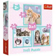 Słodkie kotki 3 w 1 puzzle - Trefl