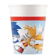 Sonic jeż zestaw papierowych kubków 8 sztuk 200ml