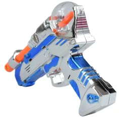Space Warrior: Elektryczna chromowana broń kosmiczna ze światłem i dźwiękiem 24 cm zdjęcie 3