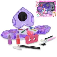 Sparkle Beauty Girl: Zestaw do makijażu z paletą w kształcie serca, pomadką i akcesoriami