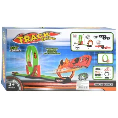Speed Track 12-elementowy tor wyścigowy z pętlą 360° i samochodzikiem z mechanizmem pull-back w skali 1/64 zdjęcie 2