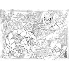 Spider-Man 2 w 1 maxi puzzle 150 elementów i kolorowanka 70x50 cm - Lisciani zdjęcie 2