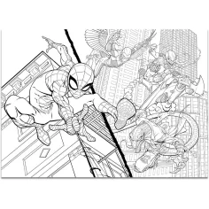 Spider-Man 2 w 1 maxi puzzle 4x48 elementów i kolorowanka 35x25cm - Lisciani zdjęcie 3