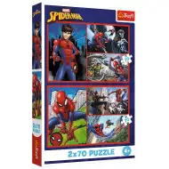 Spider-Man pająkowe historie 2x70 elementów puzzle - Trefl
