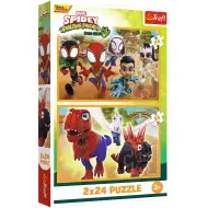 Spidey i dinozaury 2x24 elementów puzzle - Trefl