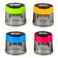 Spirit: Cappy przezroczysta temperówka z pojemnikiem, na 2 otwory, dostępna w kilku wariantach