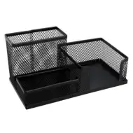 Spirit: Czarny metalowy organizer biurkowy 203x103x99mm