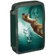 Spirit: Piórnik dwupoziomowy T-rex z wyposażeniem 28 sztuk 13x6x19,5 cm