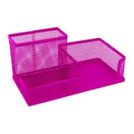 Spirit: Różowy metalowy organizer biurkowy 205x103x98mm.