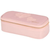 Spirit: Różowy owalny piórnik z serduszkami 23 x 10 cm