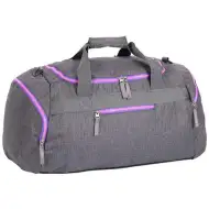 Spirit: Szara torba sportowa z neonowym różowym zamkiem błyskawicznym 55x31x41 cm