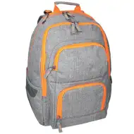 Spirit: Szary i pomarańczowy zaokrąglony plecak szkolny E-Bag, 46x34x22 cm