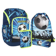 Spirit: Torba szkolna i plecak z motywem piłki nożnej, zestaw 4 szt., 32x19x44 cm