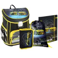 Spirit: Vision Racer ergonomiczny plecak szkolny, zestaw 4-częściowy