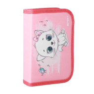 Spirit: Wypełniony, rozkładany piórnik z motywem białego kotka, 28-częściowy