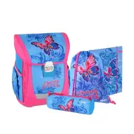 Spirit: Zestaw ergonomiczny tornister szkolny Cool z motywem motyla, 4 sztuki