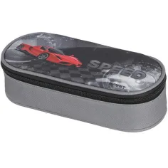 Spirit: owalny piórnik z motywem samochodu sportowego "Speed", 20 x 10 x 6 cm