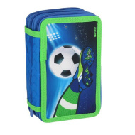 Spirit: trójpoziomowy piórnik z motywem piłki nożnej, wypełniony, 28-częściowy