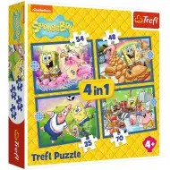 SpongeBob 4 w 1 puzzle 35-48-54-70 elementów - Trefl
