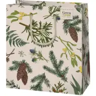 Średniej wielkości torba prezentowa premium z roślinnym wzorem 18x23x10 cm