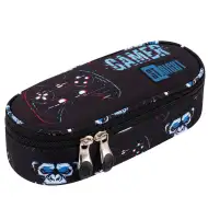 St.Right: Niebiesko-czarny owalny piórnik Blue Gamer, 23 cm
