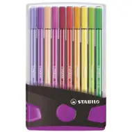 Stabilo: Pen 68 ColorParade flamastry zestaw 20 sztuk w rozkładanym różowym etui