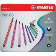 Stabilo: Zestaw flamastrów Pen 68 w metalowym pudełku, 20 sztuk