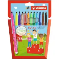 Stabilo: Zestaw kolorowych flamastrów Trio A-Z, 12 sztuk