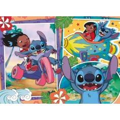 Stitch 2 w 1 puzzle ekologiczne 60 elementów i kolorowanka 70x50 cm – Lisciani zdjęcie 2