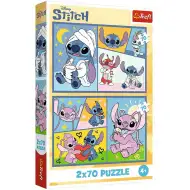 Stitch i przyjaciele 2x70-elementowe puzzle - Trefl