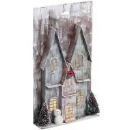 Stop &amp; Look: Świąteczny domek z papieru z oświetleniem 17x5x30cm