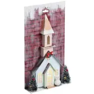 Stop &amp; Look: Świąteczny papierowy kościółek z oświetleniem 17x5x30cm