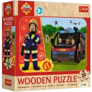 Strażak Sam drewniane puzzle 24 elementy - Trefl