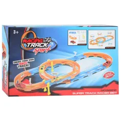 Super Track 24-elementowy zestaw toru wyścigowego ze spiralą i samochodem z napędem pull-back w skali 1/64 zdjęcie 2