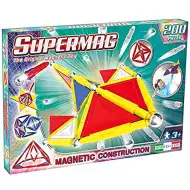 Supermag: Tags Primary 200-elementowy zestaw magnetycznych klocków konstrukcyjnych z panelami