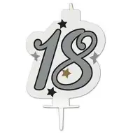 Świeczka urodzinowa w kształcie liczby - 18.