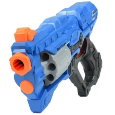 Swift Launcher: Ręczna wyrzutnia piankowych pocisków z obrotowym bębnem, z nabojami i tarczą, 32 cm zdjęcie 6